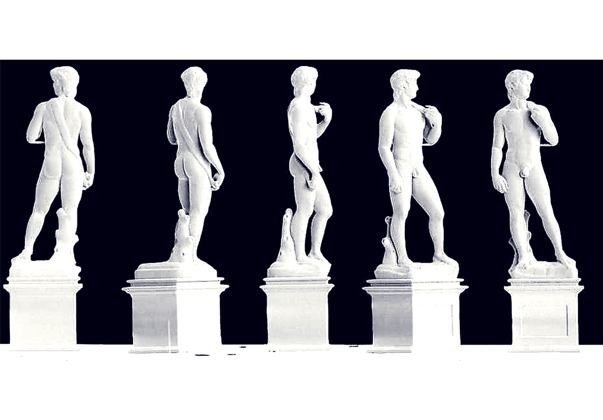 Michelangelo's David 3D printed in microscale, produced by Exaddon