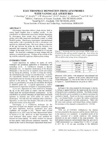 IEEE 2014 MEMS conference proceeding paper featuring Exaddon research