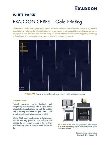 Exaddon CERES - Gold printing white paper